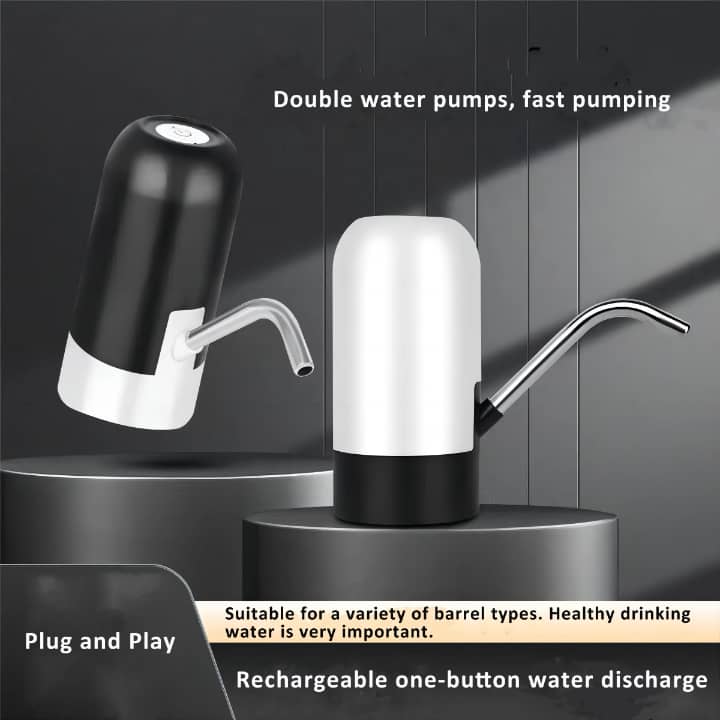 Pompe à Eau Électrique Rechargeable USB – Débit Rapide pour Bonbonnes d'Eau