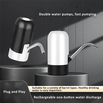 Pompe à Eau Électrique Rechargeable USB – Débit Rapide pour Bonbonnes d'Eau